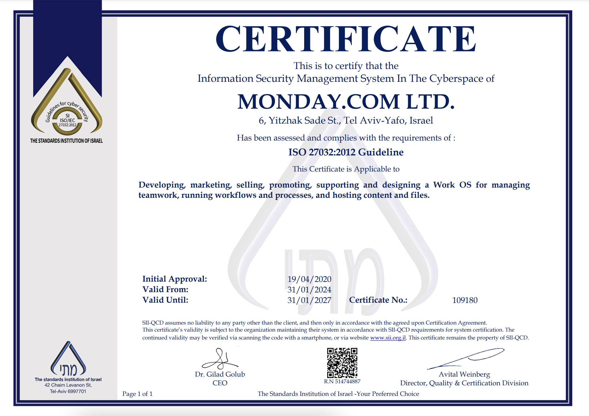 MONDAY.COM LTD 27032